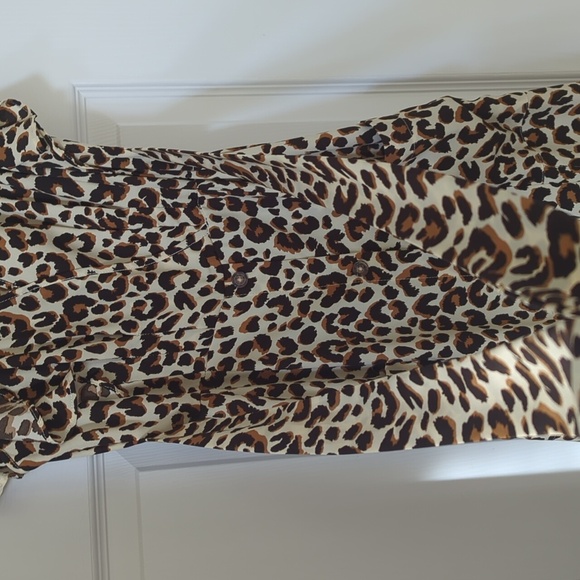 Leopard print midi dress w pockets size S - Picture 5 of 6